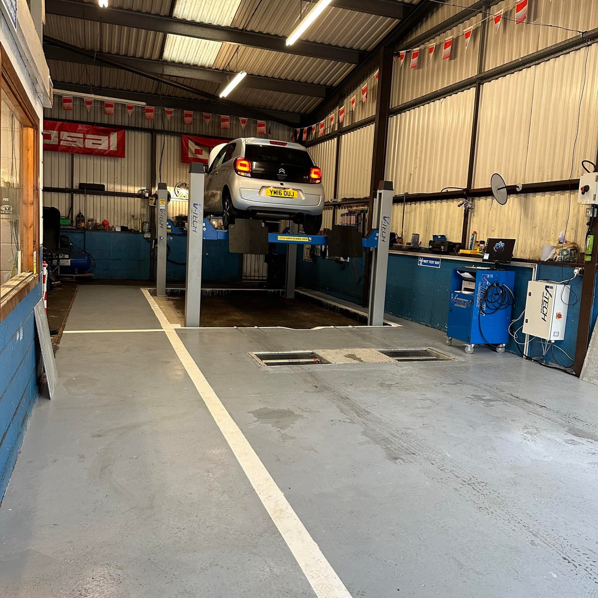 Mechanic working on a car