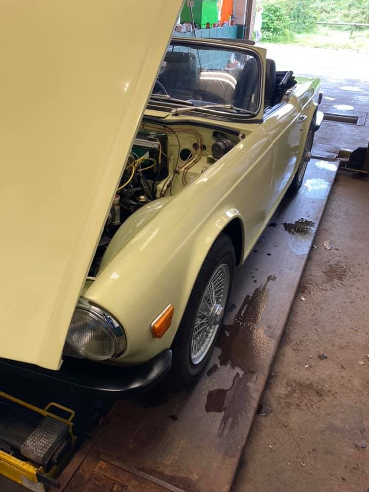 Mechanic working on a car